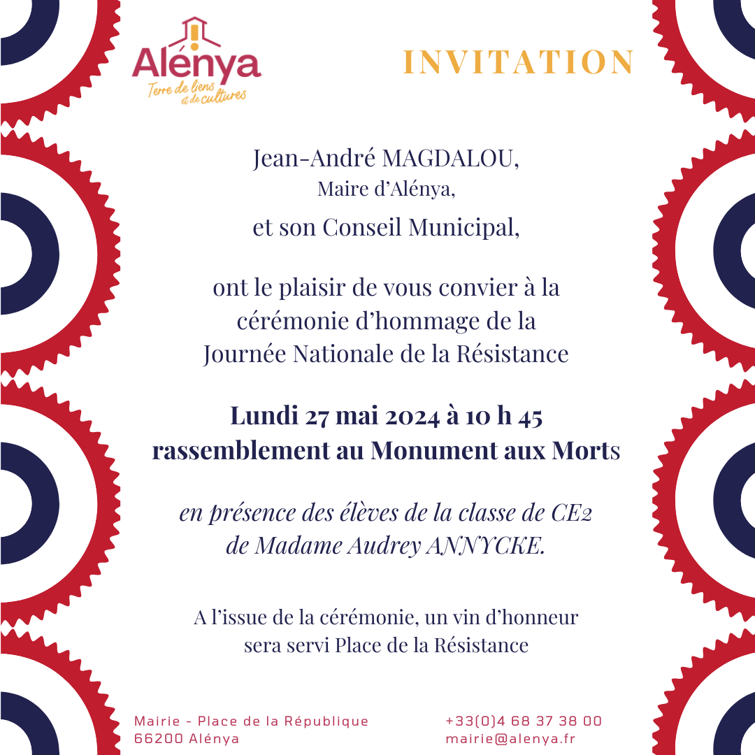 Invitation cérémonie Résistance